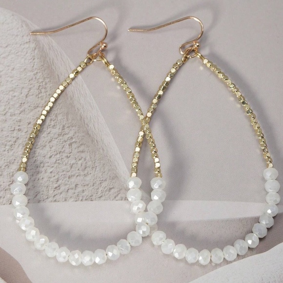 Handmade Beaded Large Teardrop Earrings - Picture 4 of 4